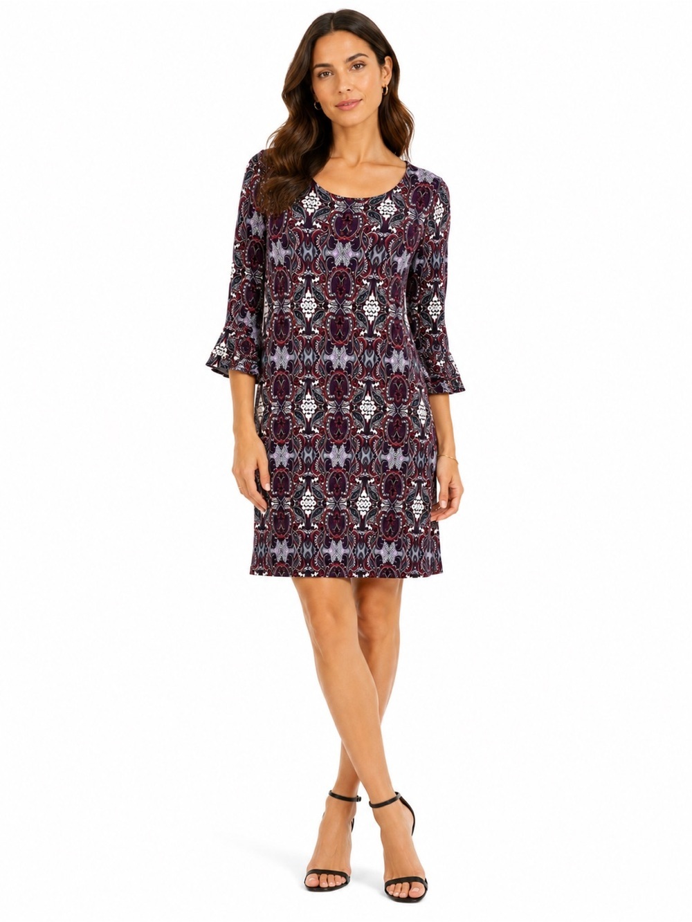 chicos cocktail dresses Chico's | | Pullover Boho Paisley 34 Bell Sleeve Knee Length Shift Dress Size 214 Size:34W Discount Applicable Finn 44